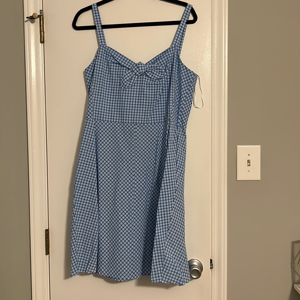 Draper James seersucker gingham bow front dress